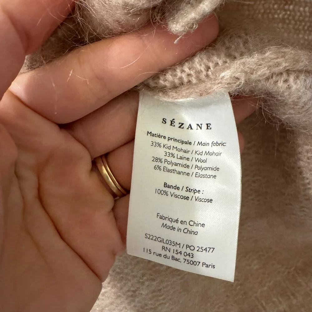 Sezane Angelie Cardigan Light Beige - Size XXS EUC - Picture 6 of 6